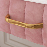 Metal Dressing Table with 2 Storage Drawers Stone Top Make-up Vanity