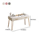 Metal Dressing Table with 2 Storage Drawers Stone Top Make-up Vanity