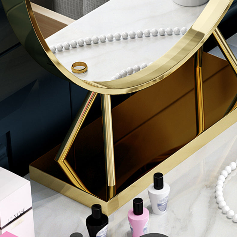 Holzwaschtisch mit Stuhl und Spiegelstein Top Eitelkeit in Grau