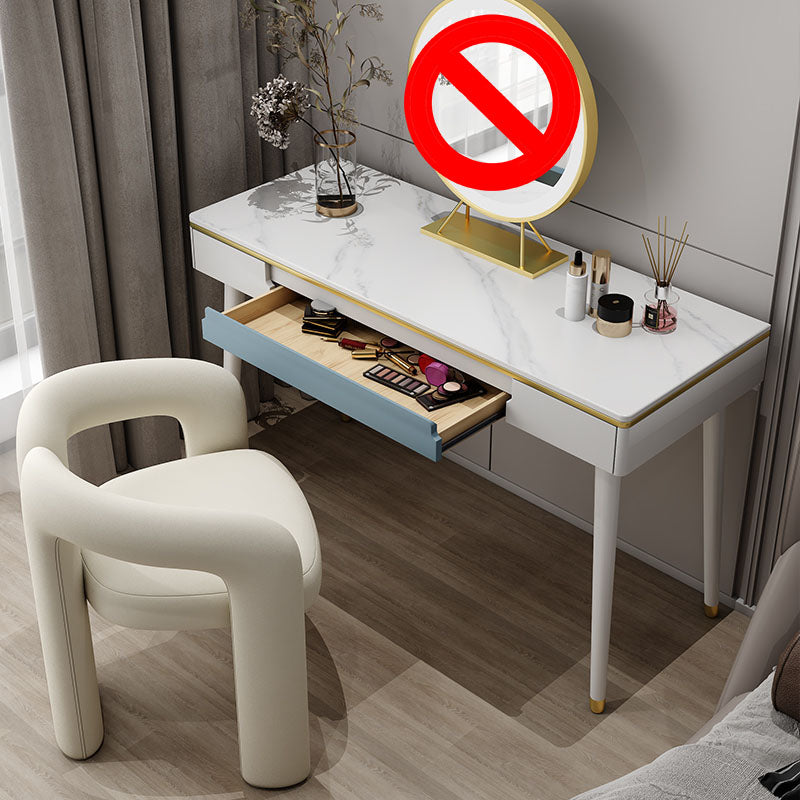 White/Black Modern Vanity Engineered Wood Makeup Dressing Table Stool Set