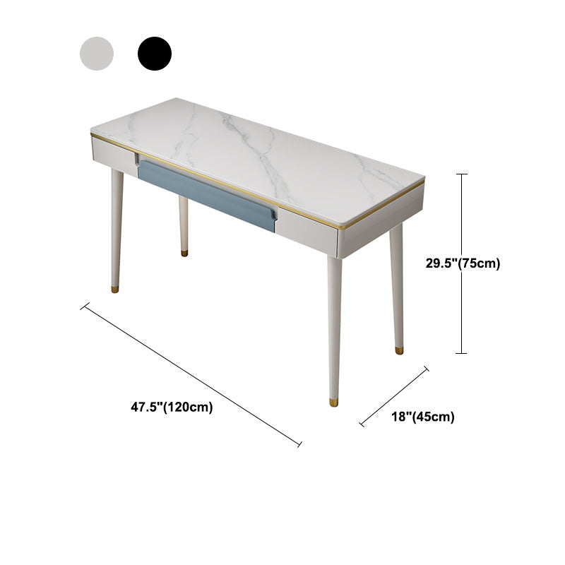 White/Black Modern Vanity Engineered Wood Makeup Dressing Table Stool Set