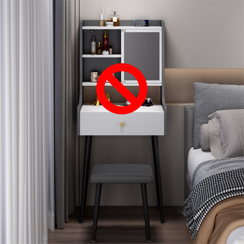 Zeitgenössischer Stein -Top -Waschtisch mit Aufbewahrung in Schwarz/Grau