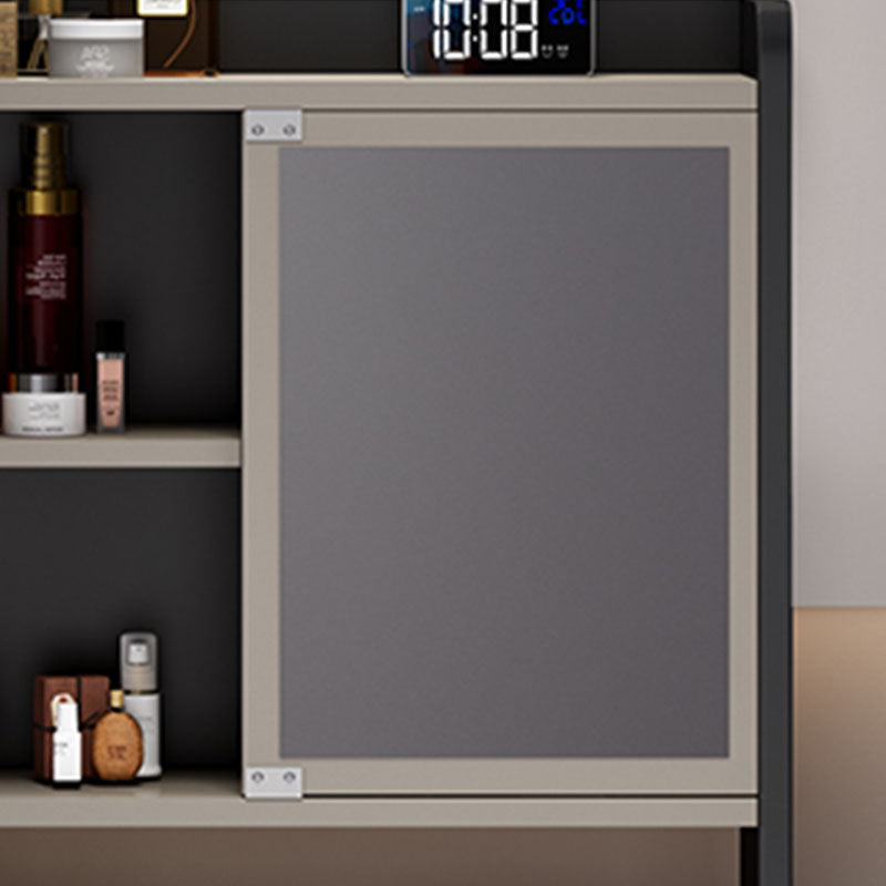 Zeitgenössischer Stein -Top -Waschtisch mit Aufbewahrung in Schwarz/Grau