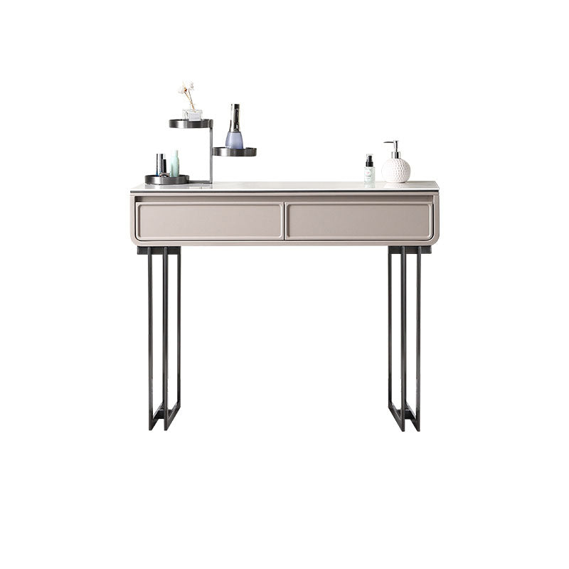 White/Grey Vanity Wood Makeup Dressing Table Stone Top Dresser