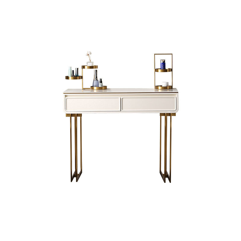 White/Grey Vanity Wood Makeup Dressing Table Stone Top Dresser