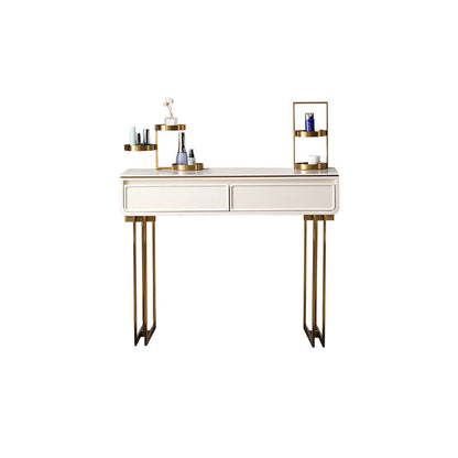 White/Grey Vanity Wood Makeup Dressing Table Stone Top Dresser