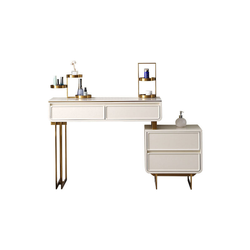 White/Grey Vanity Wood Makeup Dressing Table Stone Top Dresser