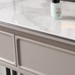 White/Grey Vanity Wood Makeup Dressing Table Stone Top Dresser