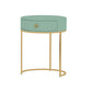 Holz- und Metall -Waschtisch mit 1 Schublade im weißen/grünen Make -up -Schreibtisch