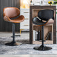 Modern Swivel Footrest Bar Stool Metal Backrest Indoor Counter Stool with Wood Seat Clearhalo 'Bar Furniture' 'Bar Stools' 'bar_stools' 'furn' 'furn_bar_stools' 'Furniture' 'Kitchen & Dining Furniture' 5604787