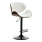 Modern Swivel Footrest Bar Stool Metal Backrest Indoor Counter Stool with Wood Seat White Clearhalo 'Bar Furniture' 'Bar Stools' 'bar_stools' 'furn' 'furn_bar_stools' 'Furniture' 'Kitchen & Dining Furniture' 5604788