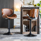 Modern Swivel Footrest Bar Stool Metal Backrest Indoor Counter Stool with Wood Seat Clearhalo 'Bar Furniture' 'Bar Stools' 'bar_stools' 'furn' 'furn_bar_stools' 'Furniture' 'Kitchen & Dining Furniture' 5604792
