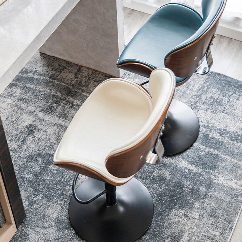 Modern Swivel Footrest Bar Stool Metal Backrest Indoor Counter Stool with Wood Seat Clearhalo 'Bar Furniture' 'Bar Stools' 'bar_stools' 'furn' 'furn_bar_stools' 'Furniture' 'Kitchen & Dining Furniture' 5604798