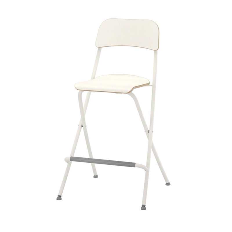 Scandinavian Folding Iron Counter Stools Low Back Bar Stools with Footrest White Clearhalo 'Bar Furniture' 'Bar Stools' 'bar_stools' 'furn' 'furn_bar_stools' 'Furniture' 'Kitchen & Dining Furniture' 5604807