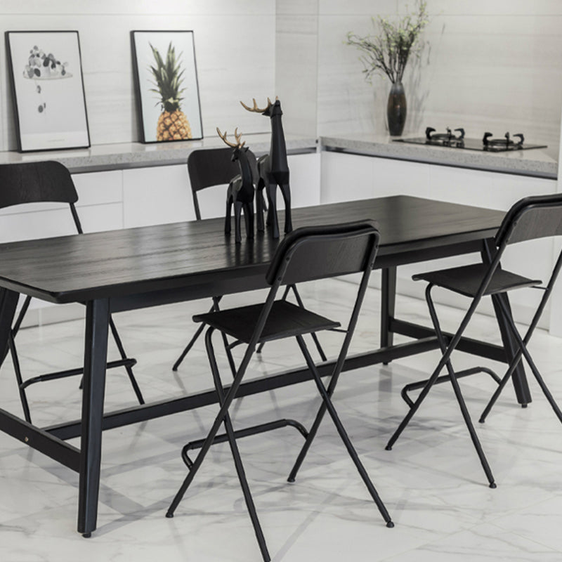Scandinavian Folding Iron Counter Stools Low Back Bar Stools with Footrest Clearhalo 'Bar Furniture' 'Bar Stools' 'bar_stools' 'furn' 'furn_bar_stools' 'Furniture' 'Kitchen & Dining Furniture' 5604809