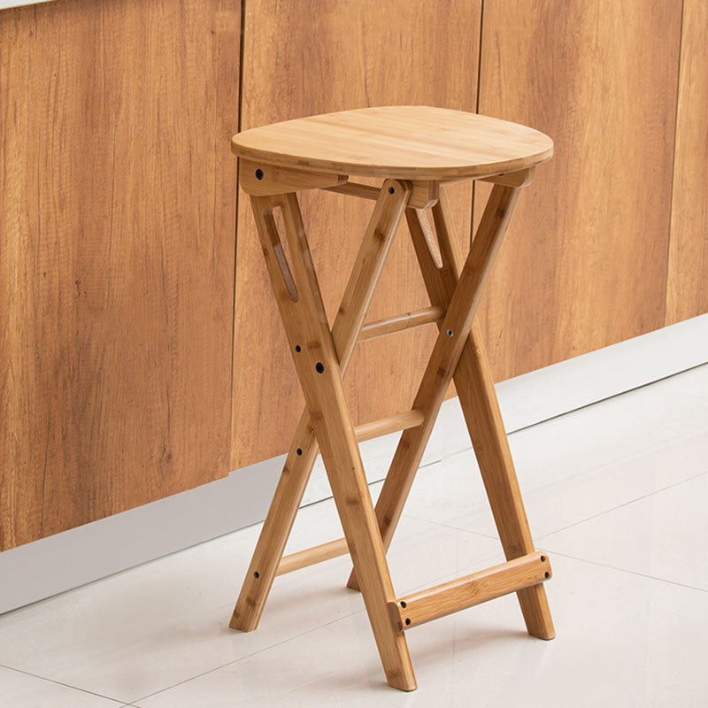 Contemporary Simple Counter Stools 24.5-inch Indoor Wood Fold Bar Stool