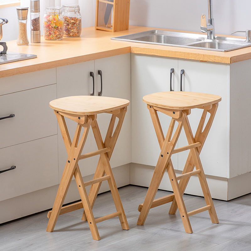Nordic Style Armless Wood Barstools Folding Counter Stools for Living Room Clearhalo 'Bar Furniture' 'Bar Stools' 'bar_stools' 'furn' 'furn_bar_stools' 'Furniture' 'Kitchen & Dining Furniture' 5604846
