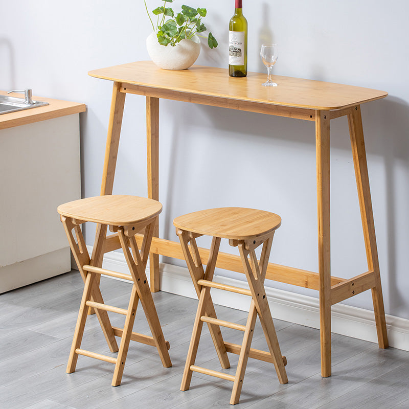 Nordic Style Armless Wood Barstools Folding Counter Stools for Living Room Clearhalo 'Bar Furniture' 'Bar Stools' 'bar_stools' 'furn' 'furn_bar_stools' 'Furniture' 'Kitchen & Dining Furniture' 5604849