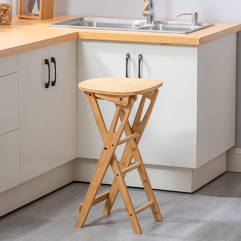 Nordic Style Armless Wood Barstools Folding Counter Stools for Living Room Clearhalo 'Bar Furniture' 'Bar Stools' 'bar_stools' 'furn' 'furn_bar_stools' 'Furniture' 'Kitchen & Dining Furniture' 5604851