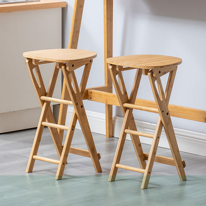 Nordic Style Armless Wood Barstools Folding Counter Stools for Living Room Clearhalo 'Bar Furniture' 'Bar Stools' 'bar_stools' 'furn' 'furn_bar_stools' 'Furniture' 'Kitchen & Dining Furniture' 5604858