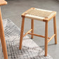 Modern Armless Backless Counter Stool Wood Bedroom Bar Stool with Rattan Cushion