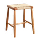 Modern Armless Backless Counter Stool Wood Bedroom Bar Stool with Rattan Cushion