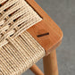 Modern Armless Backless Counter Stool Wood Bedroom Bar Stool with Rattan Cushion