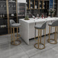 Glam Armless Backrest Counter Stool Iron Restaurant Bar Stool with Cushion and Pedal Clearhalo 'Bar Furniture' 'Bar Stools' 'bar_stools' 'furn' 'furn_bar_stools' 'Furniture' 'Kitchen & Dining Furniture' 5604901