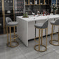 Glam Armless Backrest Counter Stool Iron Restaurant Bar Stool with Cushion and Pedal Clearhalo 'Bar Furniture' 'Bar Stools' 'bar_stools' 'furn' 'furn_bar_stools' 'Furniture' 'Kitchen & Dining Furniture' 5604906