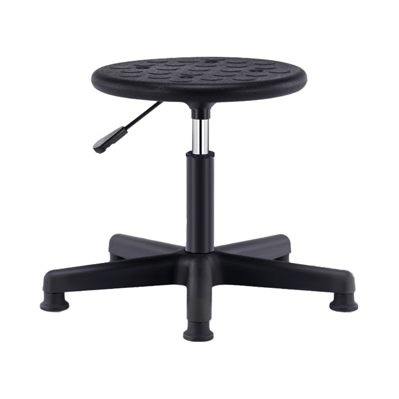 Modern Adjustable Rotatable Counter Stool Steel Laboratory Bar Stool with Leather Cushion Textured Black Clearhalo 'Bar Furniture' 'Bar Stools' 'bar_stools' 'furn' 'furn_bar_stools' 'Furniture' 'Kitchen & Dining Furniture' 5604943