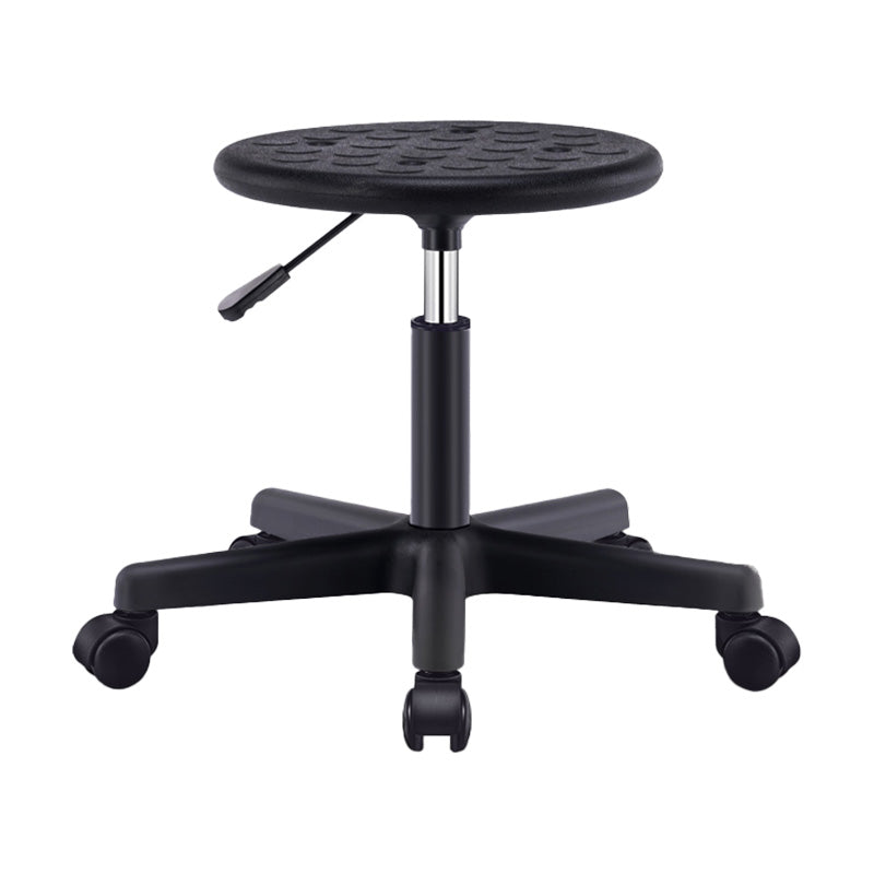 Modern Adjustable Rotatable Counter Stool Steel Laboratory Bar Stool with Leather Cushion Gloss Black Clearhalo 'Bar Furniture' 'Bar Stools' 'bar_stools' 'furn' 'furn_bar_stools' 'Furniture' 'Kitchen & Dining Furniture' 5604945