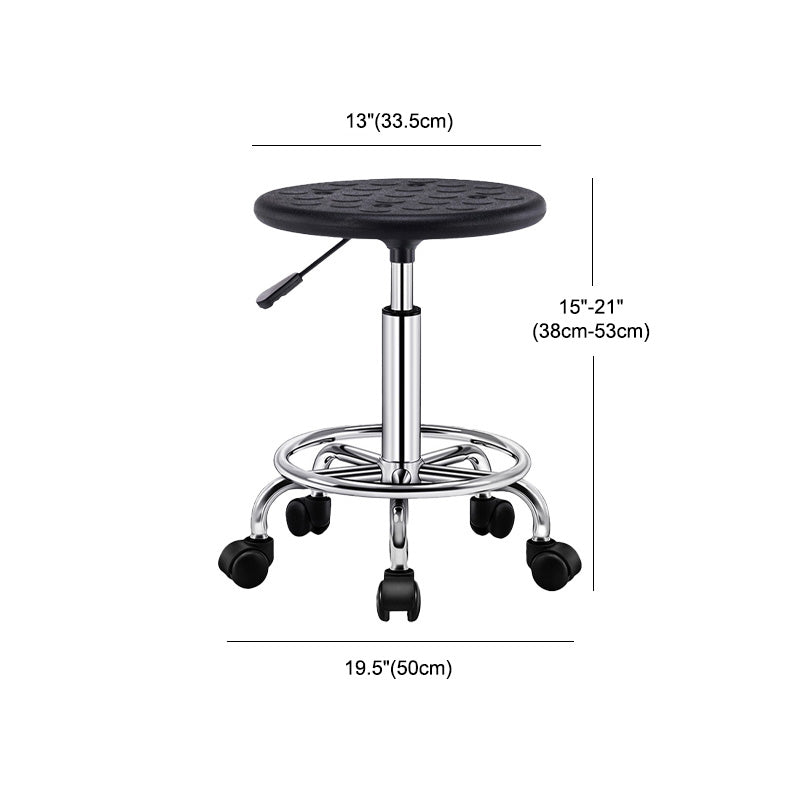 Modern Adjustable Rotatable Counter Stool Steel Laboratory Bar Stool with Leather Cushion Clearhalo 'Bar Furniture' 'Bar Stools' 'bar_stools' 'furn' 'furn_bar_stools' 'Furniture' 'Kitchen & Dining Furniture' 5604955
