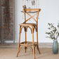 Taburete de bar Bristol contemporáneo de madera de roble con asiento y reposapiés de madera