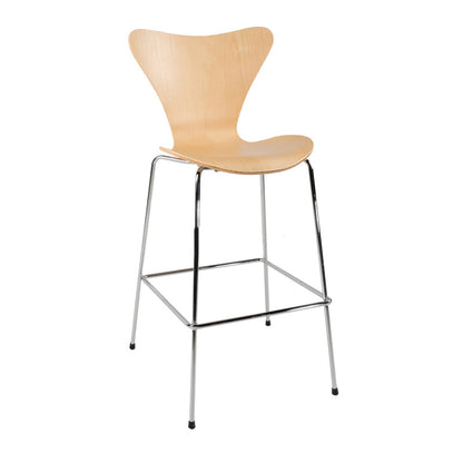 Modern Armless Backrest Bar Stool Wood Kitchen Bar Stool with 4 Metal Legs Wood Clearhalo 'Bar Furniture' 'Bar Stools' 'bar_stools' 'furn' 'furn_bar_stools' 'Furniture' 'Kitchen & Dining Furniture' 5604976