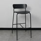 Modern Style Wood and Metal Bar Stool with Footrest Low Back Cafe Simple Bar Stool