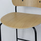 Modern Style Wood and Metal Bar Stool with Footrest Low Back Cafe Simple Bar Stool