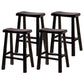 Modern Indoor Solid Wood Counter & Bar Stool Saddle Seat Backless Bar Stool