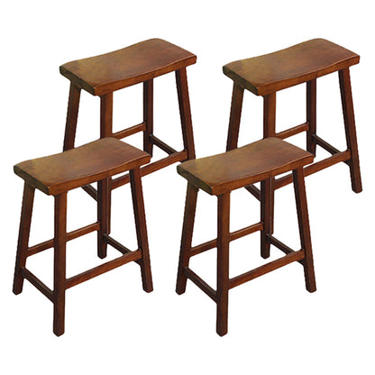 Modern Indoor Solid Wood Counter & Bar Stool Saddle Seat Backless Bar Stool