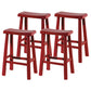 Modern Indoor Solid Wood Counter & Bar Stool Saddle Seat Backless Bar Stool