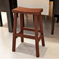 Modern Indoor Solid Wood Counter & Bar Stool Saddle Seat Backless Bar Stool