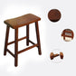 Modern Indoor Solid Wood Counter & Bar Stool Saddle Seat Backless Bar Stool