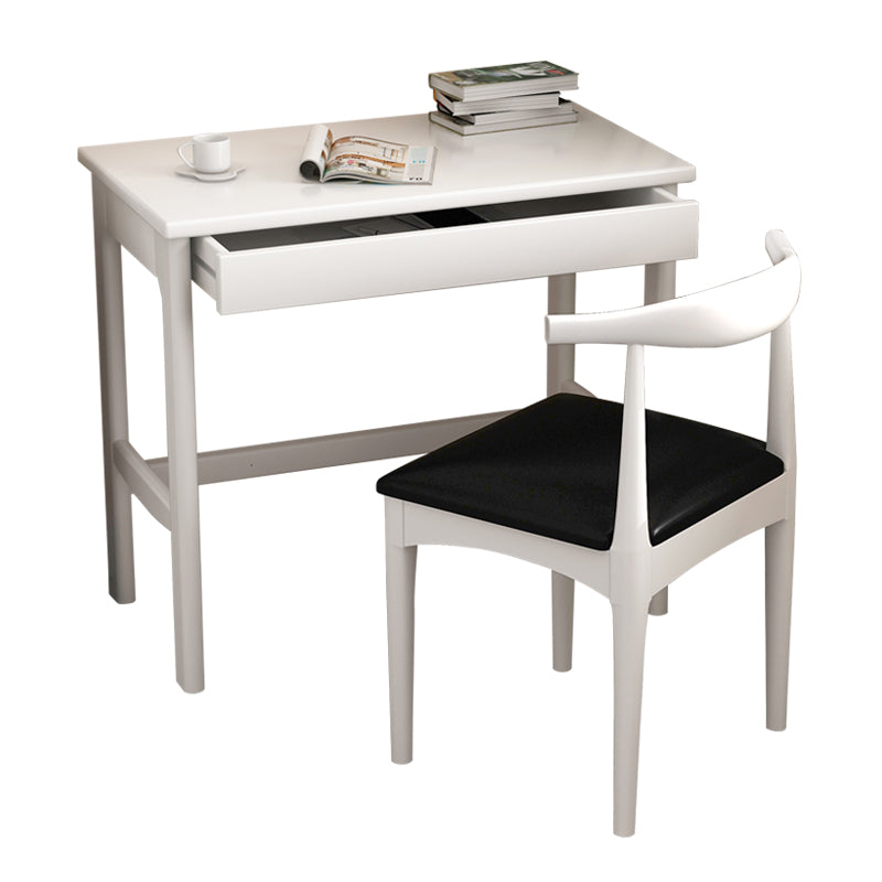 H-shaped Base Office Desk Modern Bedroom Solid Wood Task Desk with Drawer Clearhalo 'furn' 'furn_office_desk' 'Furniture' 'Office Desks' 'Office Furniture' 'office_desk' 5608299