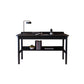 Grey / Black Office Desk Modern Rubberwood Task Desk with 4 Legs