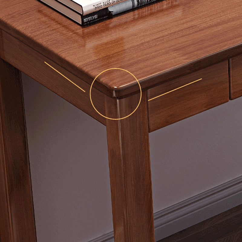 Modern Office Desk 2 Drawers Solid Wood Task Desk with 4 Legs Clearhalo 'furn' 'furn_office_desk' 'Furniture' 'Office Desks' 'Office Furniture' 'office_desk' 5608354