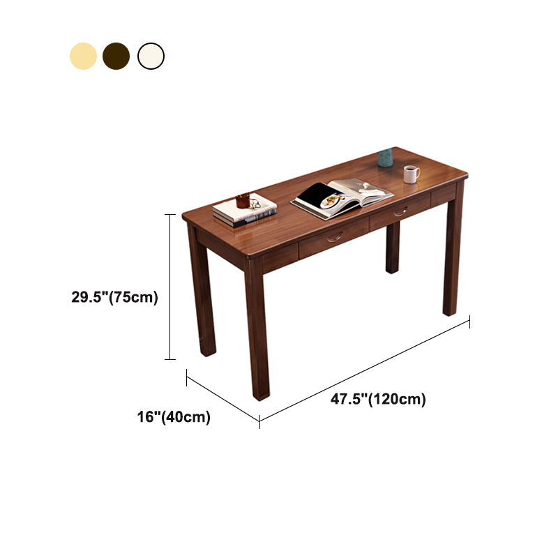 Modern Office Desk 2 Drawers Solid Wood Task Desk with 4 Legs Clearhalo 'furn' 'furn_office_desk' 'Furniture' 'Office Desks' 'Office Furniture' 'office_desk' 5608359