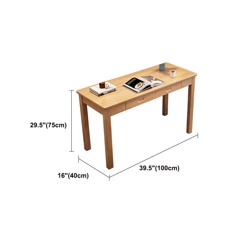 Modern Office Desk 2 Drawers Solid Wood Task Desk with 4 Legs Clearhalo 'furn' 'furn_office_desk' 'Furniture' 'Office Desks' 'Office Furniture' 'office_desk' 5608362