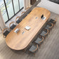 Oval Writing Desk Solid Wood Contemporary Style Office Meeting Desk