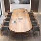 Oval Writing Desk Solid Wood Contemporary Style Office Meeting Desk