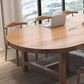 Oval Writing Desk Solid Wood Contemporary Style Office Meeting Desk