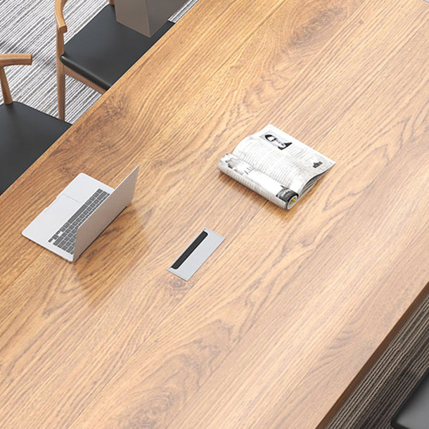 Oval Writing Desk Solid Wood Contemporary Style Office Meeting Desk